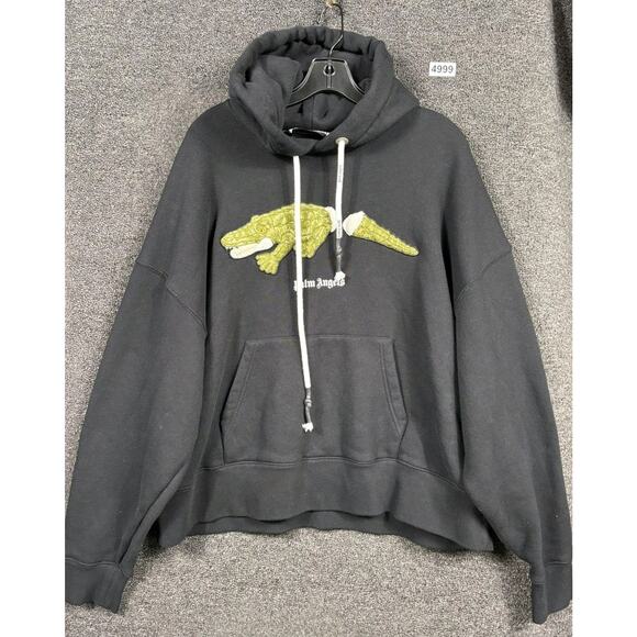 Palm Angels Hoodie Mens Medium Black Hands Made in Italy PMBB058E20FLE007 - Picture 1 of 8